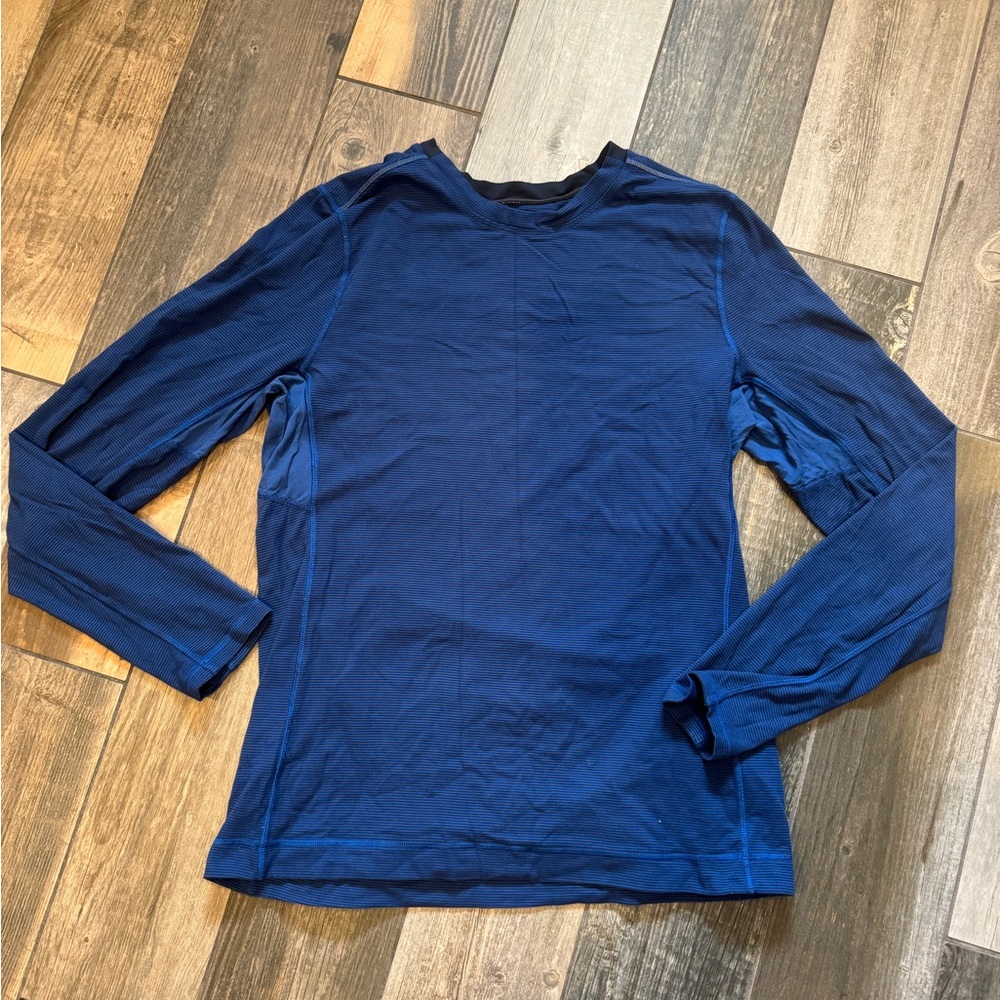Lululemon Striped Blue Long Sleeve Shirt